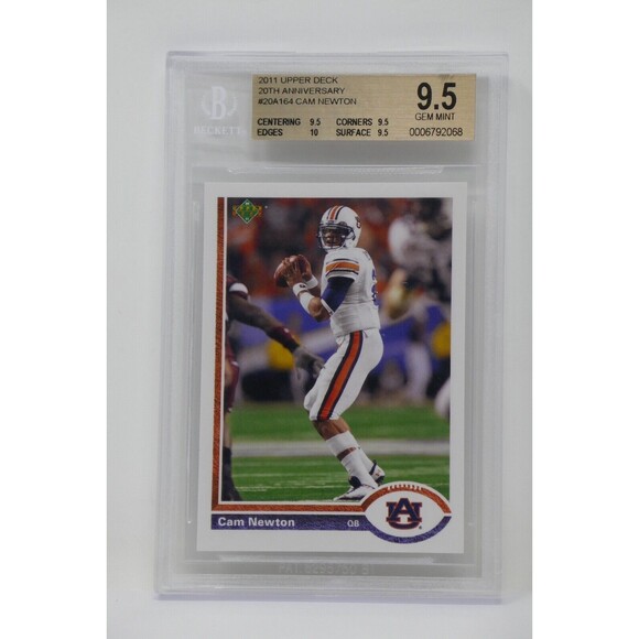 2011 Upper Deck 20th Anniversary Cam Newton Rookie Auburn Beckett 9.5 GEM MINT - Picture 1 of 6